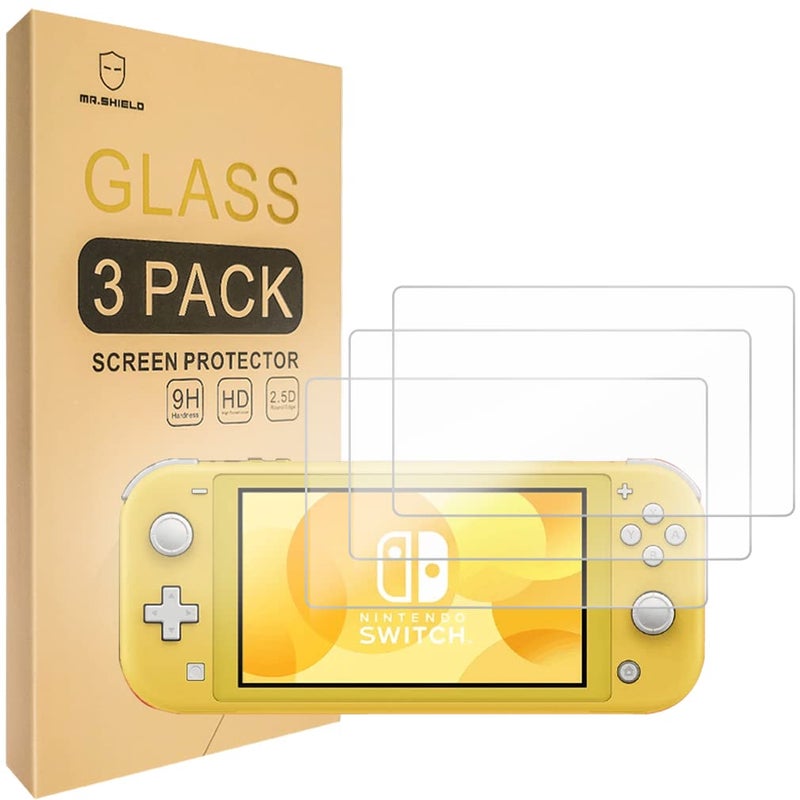 Mr Shield Mr.Shield [3-PACK] Designed For Nintendo Switch Lite [Tempered Glass] Screen Protector [0.3mm Ultra Thin 9H Hardness 2.5D Round Edge] with Lifetime Replacement - Image 2